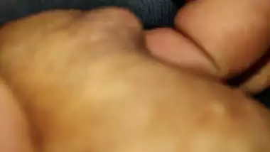 Indian chick playing with my nuts pressing tits after party sex
